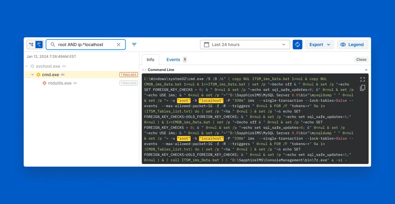 Interface sample of the search UI