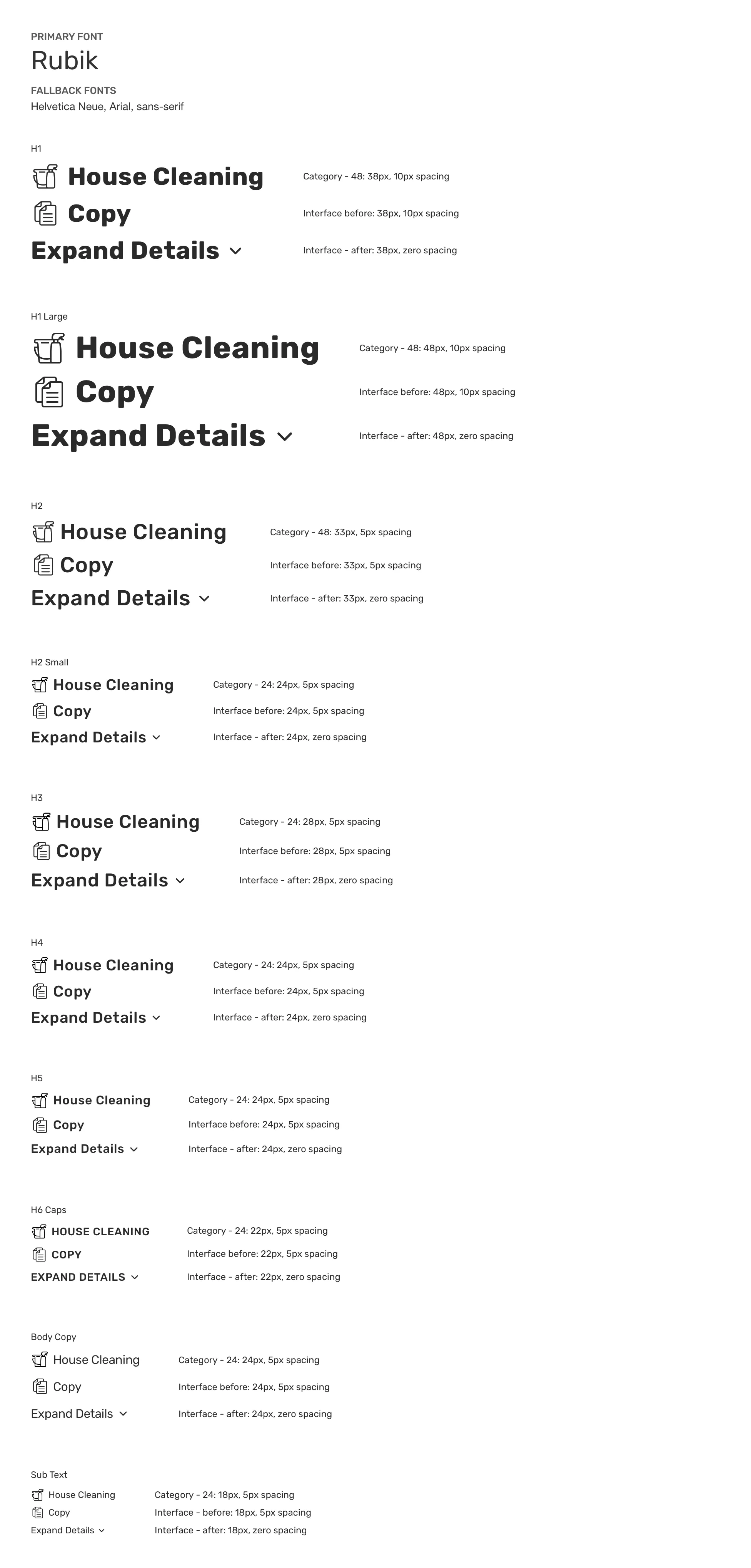 Font & type documentation